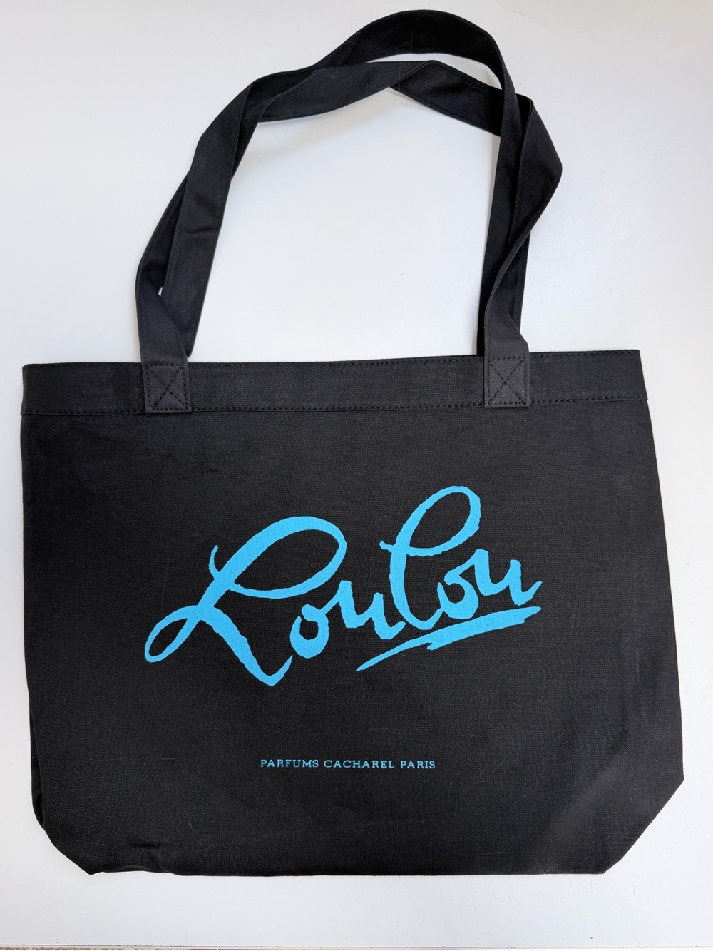 Loulou by Cacharel Paris Parfums GWP Black Canvas Tote Bag Double-Sided Logo